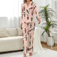 thumbnail image 2 of Top-kevin Women Long Sleeve Pajama Set Comfy Pjs Sets Penguin Winter Hats Scarves Snow 2 Piece Lounge Set, 2 of 6