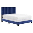 thumbnail image 1 of Modern Velvet Upholstered 54" Double Bed in Blue, 1 of 7