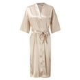 thumbnail image 5 of ASFGIMUJ Women's Short Kimono Robe Silky Satin Bathrobe Bride Bridesmaids Getting Ready Sleepwear Soft Nightgown, 5 of 8