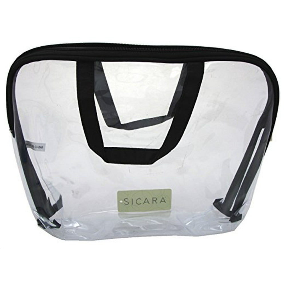 Sicara Clear Cosmetic Bag Large Carryall Handle (9X12X2)