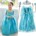 thumbnail image 2 of Disfraz de princesa Elsa para niñas, vestido de fiesta de carnaval, Halloween, cumpleaños, 3 a 10 años, 2023 Fivean unisex, 2 of 2