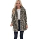 thumbnail image 4 of Chaquetas de Piel Sintética para Mujer, Otoño-Invierno, con Solapa de Leopardo, Mangas Largas, Abrigos Holgados con Bolsillos. Albaricoque S, 4 of 8