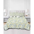 thumbnail image 3 of Yellow Spring Floral Queen Size Down Alternative Comforter, Lightweight Comforter Quilt Bedding Set with Pillow Shams Flowers Leaves Pastoral Botanical All Seasons Bed Comforter Duvet Insert 90"x96", 3 of 7