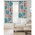 thumbnail image 2 of Teal Blue Red Coral Blackout Curtains for Bedroom Living Room Darkening Curtains 90 Inch Coastal Nautical Summer Beach Black Out Window Curtain Privacy Window Treatment Grommet Drapes 52"x90"x2, 2 of 9