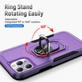 thumbnail image 6 of iPhone 11 Case, 360 ?Rotate Ring Stand Rugged Lightweight Slim Impact-Resistant Full Body Shockproof Protective Bumper Case For iPhone 11,Purple + Black, 6 of 8