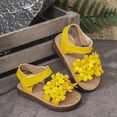 thumbnail image 5 of kpoplk Girls Sandals Open Toe Strappy Summer Shoes Summer Flower Casual Sandals(Yellow,6.5), 5 of 7