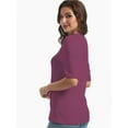 thumbnail image 3 of Women's Short Sleeves T Shirt Casual V Neck Solid Casual Sweatshirt, 3 of 4