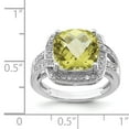thumbnail image 2 of Sterling Silver Lemon Quartz & Diamond Ring. Carat Wt- 0.2ct. Gem Wt- 5.55ct, 2 of 2