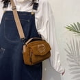 thumbnail image 6 of Women Corduroy Satchel Messenger Bag Student Tote Handbags Shoulder Bags BROWN, 6 of 8