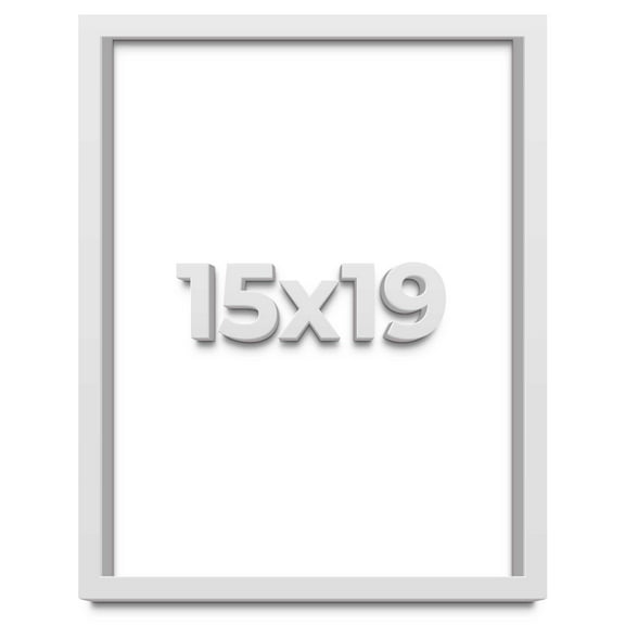 15x19 Shadow Box Frame White | 2 Inches Deep Real Wood Contemporary Shadowbox Display Frame | UV