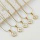 thumbnail image 4 of Four-leaf Clover 26 Letter Shell Pendant Stainless Steel Snake Bone Cross Chain Necklace Clavicle Chain, 4 of 4