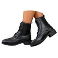 thumbnail image 3 of UngA Women's Combat Boots Ankle Boots Lace-Up Platform Lug Sole Women’s Boots Black,Size 7, 3 of 7