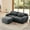 DARK GREY + Plush + 2 Seat+L-shaped Boneless, variant on [Luckynote]Modular Sectional Sofa Couches,Soft Fluffy Plush Fabric Bottom Anti-Slip Design,32D High Density Sponge,No Assembly Required Ergonomic Design,With Throw Pillows Fits Living Rooms,Chocolate