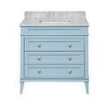 thumbnail image 2 of Eleanor 36" Bathroom Vanity with Powder Blue Cabinet and Carrara Marble Top, 2 of 7