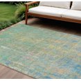 thumbnail image 2 of HomeRoots 626265 10 x 14 ft. Teal Blue Yellow & Orange Abstract Washable Transitional Indoor & Outdoor Rectangle Area Rug, 2 of 9