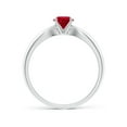 thumbnail image 2 of ANGARA Natural Solitaire Round Ruby Tapered Shank Ring in 14K White Gold for Women (Size-5mm) | July Birthstone, Birthday, Anniversary, Jewelry Gift for Women | Natural Ruby Ring, 2 of 10