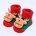 thumbnail image 2 of Odeerbi Christmas Non-Slip Slipper Socks for Baby Infant Boys Girls Cotton Prewalker Walking Shoes Cute Knitted Socks, 2 of 3