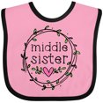 thumbnail image 3 of Inktastic Middle Sister Leaves, Circle, Heart Girls Baby Bib, 3 of 4