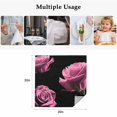thumbnail image 4 of Pink Rose Cloth Napkins, Vintage Abstract Garden Flower Floral Black Washable and Reusable Dinner Napkins Set of 4, Table Napkin for Kitchen Party Birthday Wedding Hotel Housewarming 20"x20", 4 of 8