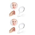 thumbnail image 3 of Xingzhi 2x Easy To Carry Double-Sided Handheld Mirror Clear And Convenient Wide Application Makeup Mirror white 2Set, 3 of 6