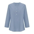 thumbnail image 6 of Dyfzdhu Long Sleeve T-shirt For Women Solid Color Stand Up Collar Cotton Long Sleeved Shirt Blouse Casual Top, 6 of 7