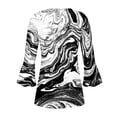 thumbnail image 4 of T Shirts for Women Clearance $5 Pleated 3/4 Sleeve Tunic Tops Floral Dressy Blouse Summer New Arrivals Black M, 4 of 5