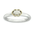 thumbnail image 1 of 925 Sterling Silver 14k White Agate Stackable Ring Stone Gemstone Natural, 1 of 7
