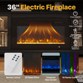 thumbnail image 4 of Sonegra Fireplace TV Stand with Glass Door for TVs up to 80", 70" Entertainment Center with Fireplace, Media Console for Living Room, Black, 4 of 8