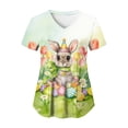 thumbnail image 4 of UngA Easter Shirts Women Bunny Printed T Shirts Funny Rabbit Easter Graphic Tee Top Happy Easter Holiday Easter T Shirts for Women (Green,S), 4 of 7