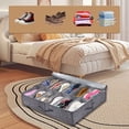 thumbnail image 3 of Underbed Shoe Organiser, Dustproof Transparent PVC 12 Compartments Underbed Storage Box  for Shoes for Underwear, 3 of 8