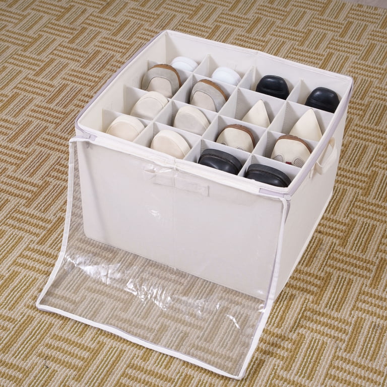 Mainstays Canvas Shoe Organizer Bin, 16 Pair Capacity, Adjustable
