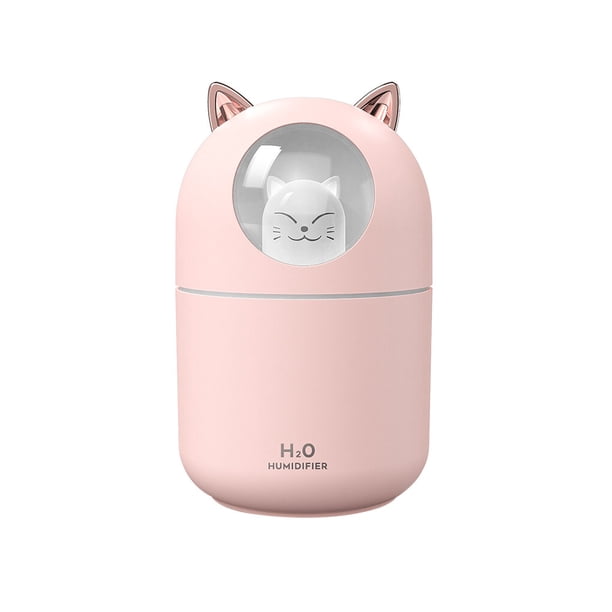Injueey Humidificador de aire 300ML lindo conejo ultrasilencioso USB Aroma esencial habitación Coche Humidificadores Rosado 0205#