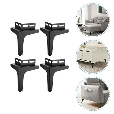 OUNONA  4 Pcs Furniture Feet Adjustable Steel Bed Leg Legs Minimalist