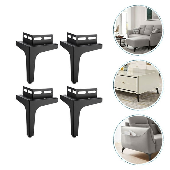 OUNONA  4 Pcs Furniture Feet Adjustable Steel Bed Leg Legs Minimalist