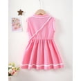 thumbnail image 4 of KIMI BEAR 2T Toddler Girls Dress 3T Toddler Girls Summer Clothes Sleeveless Polo Dress A-line Pleated One-piece Overalls with Bag 2pcs Pink, 4 of 9