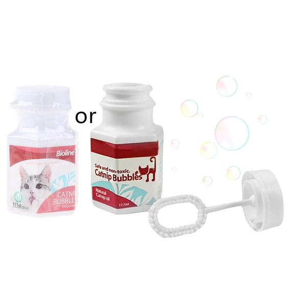 Pet Interactive Toy Blowing Bubbles Cat Catnip Spray Toys About 17ML Durable Attract Cats to Jump and Cat's Attention