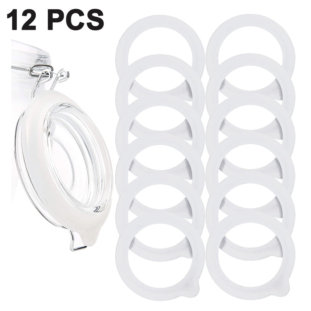 12 Pieces Silicone Jar Gaskets Replacement Silicone Seals Airtight