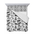 thumbnail image 7 of Quilts Twin Size Bedding Set, Black White Cat Lightweight Quilted Comforter, Modern Striped Geometric Abstract Soft Reversible Bedspread Coverlet with Pillow Covers for All Season, 68" x 86", 7 of 7