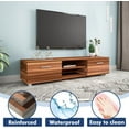 thumbnail image 4 of TV Stand for 40 45 50 55 60 65 Inch TV Entertainment Center for Living Room Low Profile TV Table Modern TV Media Console with Storage Simple TV Cabinet with Shelves (Wood Grain), 4 of 12