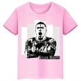 thumbnail image 3 of Camiseta de algodón rosa de verano de manga corta con estampado de Mbappé para niños, ropa informal para niños y niñas, camisetas deportivas, 3 of 5
