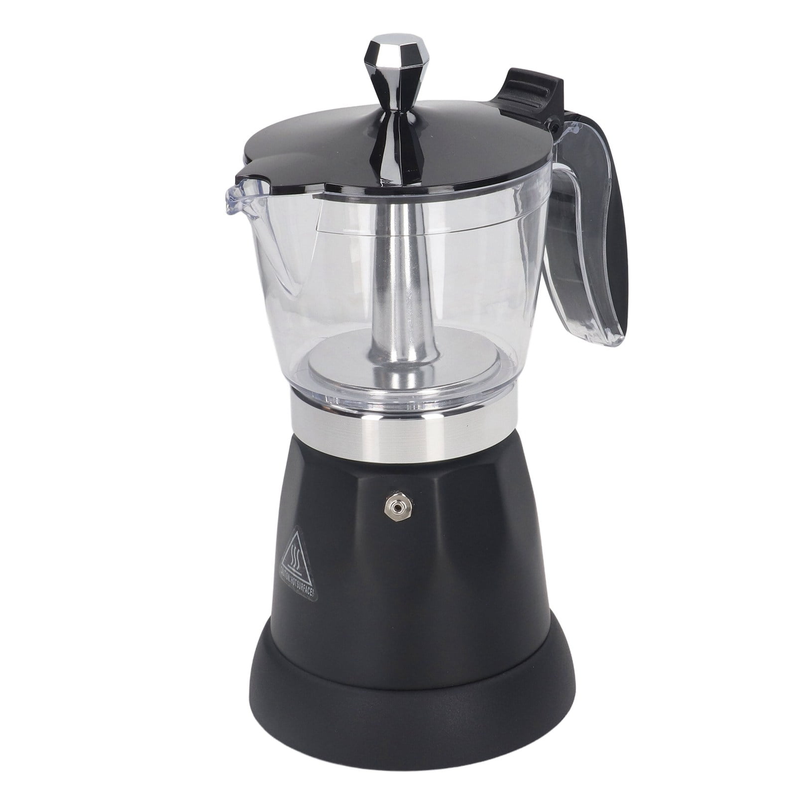 Portable 6-Cup 3ml Electric Italian Coffee Maker, Transparent Top, Perfect for Home Use with EU Plug (22-24V)