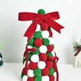thumbnail image 5 of DIY Christmas Tree Ornament Handmade Christmas Tree Ornaments with Bow - Red Green Festive Small Balls for Elegant Desktop Holiday Decor, 5 of 6