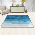 thumbnail image 3 of YFYANG 72"x48" Non-Slip Flannel Carpet Doormat, Living Room Bedroom Office Decorative Area Rugs, Indoor Blue Watercolor Texture Floor Mats, 3 of 7