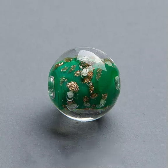 U8MO 10PCS Round 6/8/10/12/14mm Luminous Handmade Lampwork Glass Loose Beads-Opaque Deep Green-8mm