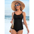 thumbnail image 2 of Bañador Tankini Aleumdr para mujer Tummy Control, color negro, 2 of 8