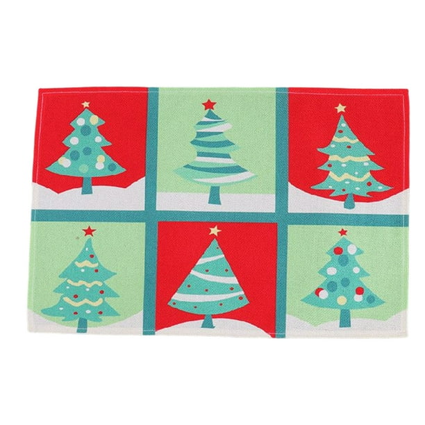 Yuarrent Alfombrilla de vajilla para cena de Navidad, decoración de de comedor, alfombrillas bonitas para fiesta, posavasos decorativos, accesorios Kits de decoración para fiestas Árbol de Navidad Yuarrent HA070082-03
