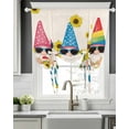 thumbnail image 5 of Sunflower Gnomes Tie Up Curtains for Window, Thermal Insulated Balloon Shade Adjustable Rod Pocket Curtains Valance Panels for Kitchen Bathroom Cafe 42 x 45 Farmhouse Yellow Red Blue Rustic, 5 of 6