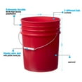 thumbnail image 4 of Hudson Exchange - Seau Premium de 5 Gallons 5Dm+5Lhv-Rd-3 avec Couvercle, Hdpe, Rouge, Lot de 3, 4 of 4