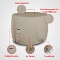 thumbnail image 3 of Covers & All Round Patio Table Cover 12 Oz Waterproof - 100% Weather Resistant Outdoor Round Table Cover with Air Pocket and Drawstrap for Snug Fit (60" Dia x 28" H Inches, Beige), 3 of 7