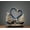 Medium Blue Bow Swan(Length: 15.1cm, Width: 6cm, Height: 14.9cm), variant on Swan-themed home decor items, creative living room TV cabinet, entryway decorations, housewarming gifts, ceramic ornaments.